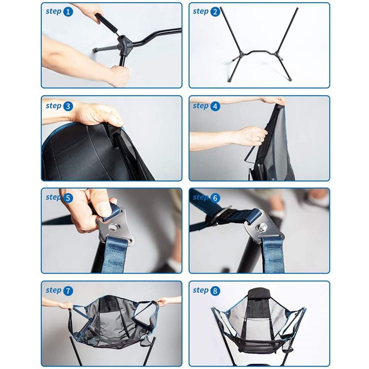 Sedia a dondolo portatile pieghevole da campeggio all'aperto Moon Courtyard Leisure Swing Chair, sedia da pesca_voghion.com