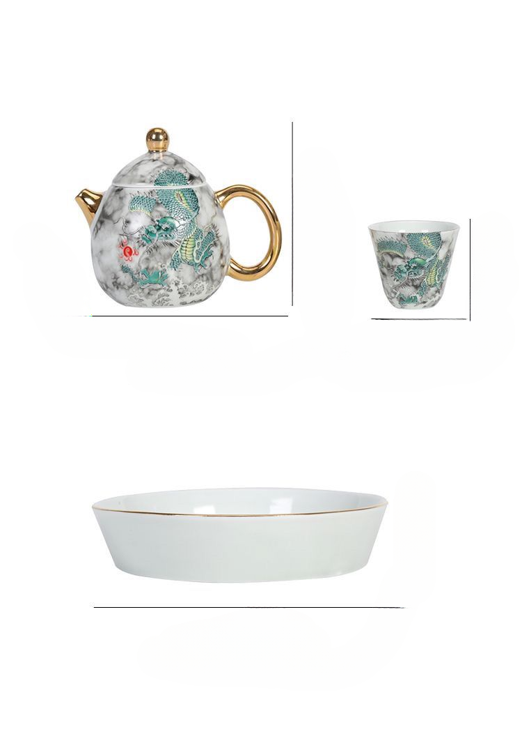 Mistrzowski ręcznie robiony zestaw do parzenia jajek smoka Qinglong wysokiej jakości do użytku domowego Kung Fu Tea Set z pojedynczym dzbankiem ceramicznym_voghion.com
