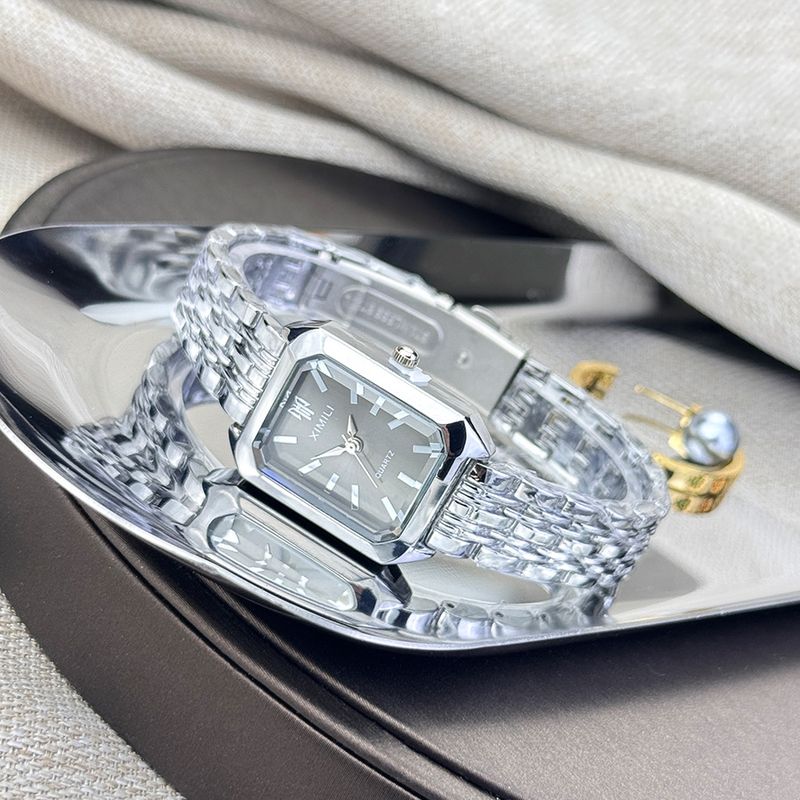 Women's Bracelet Watches Simple And Versatile Steel Strap Ladies Bracelet Butterfly Buckle Watch Square Color Quartz Watch_voghion.com