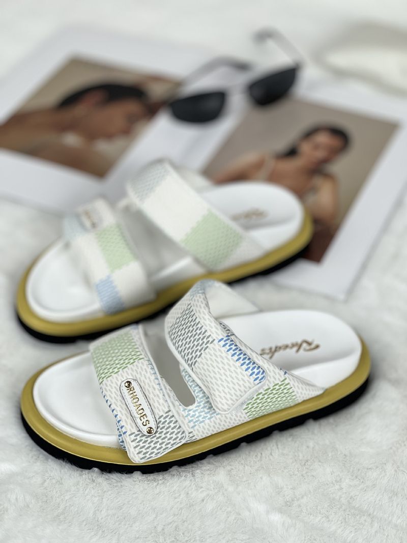 Roddy'nin Yeni Terlikleri L Ev Plaj Ayakkabıları Cırt Cırtlı Kalın Tabanlı Sandaletler V Ev Çok Yönlü Kadın Ayakkabıları_voghion.com