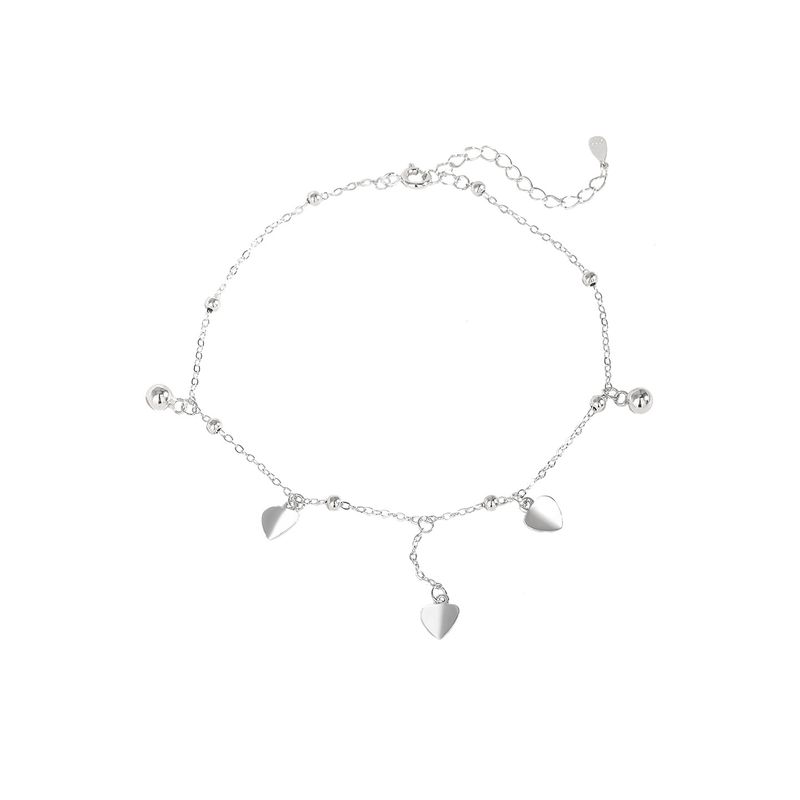 Cavigliera in argento puro da donna, semplice, elegante, sexy, con nappa, a forma di cuore, gioiello da fata, regalo per la migliore amica_voghion.com