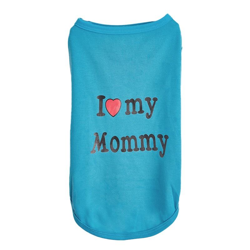 Summer Thin Cool Air Conditioning Multi-color Classic Style I Love Mom And Dad Vest Pet Supplies Two-legged Clothes_voghion.com