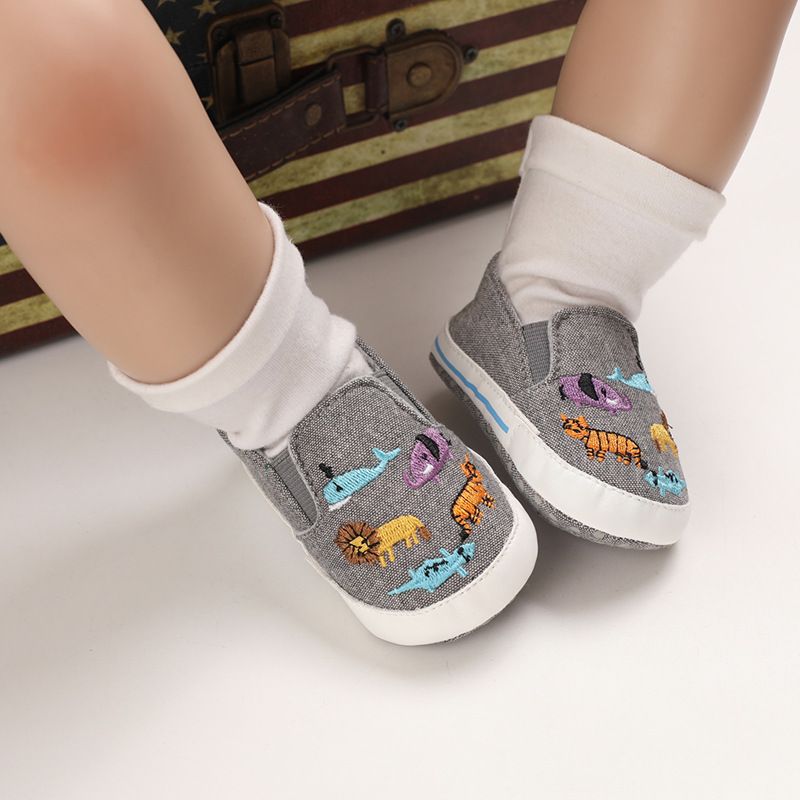 Mother & Kids Spring and autumn 0-1 year old baby cartoon canvas shoes_voghion.com