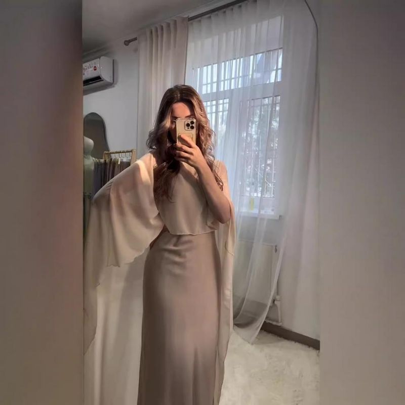 Kadın Giyim Moda Rahat Uzun Etek Elbise Şal Takım_voghion.com