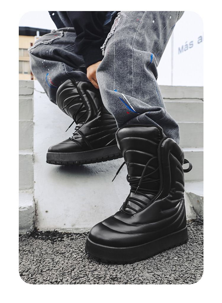 Stivali da neve alti da uomo, nuovi, invernali 2025, eleganti, casual, sneakers, foderati in cotone_voghion.com