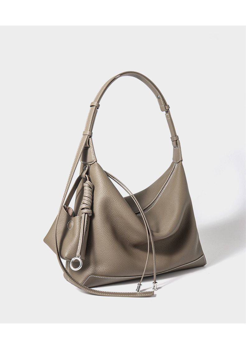 Borsa a tracolla in vera pelle per donna, borsa hobo a mezzaluna morbida con tracolla regolabile_voghion.com