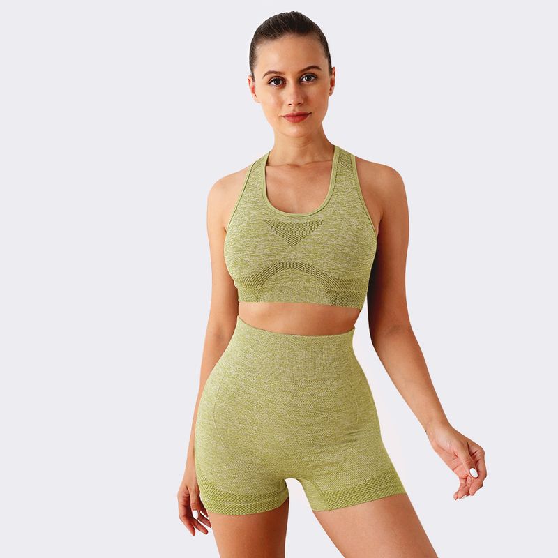 Cross-Border Fitness Quality Version Sports Set Tummy Control Breathable Elastic Hip-Lifting Peach Quick-Dry Yoga Pants_voghion.com