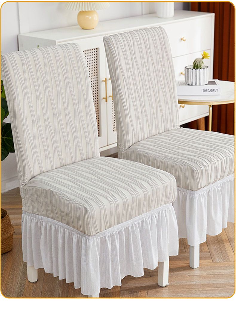 Stretchable Elastic Dining Chair Covers Set - Dustproof, Breathable & Cool-Touch Polyester Fabric, Universal Fit For Home, Hotel & Restaurant_voghion.com