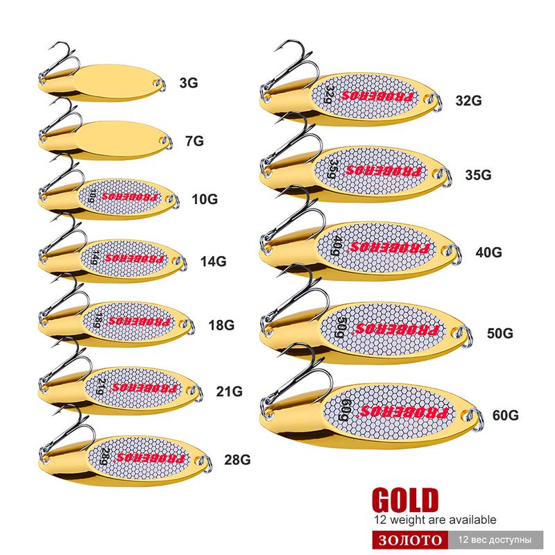 Esca affondante lucida a lunga gittata per la pesca in acqua dolce con amo a piuma ardiglione 3G-60G oro argento_voghion.com