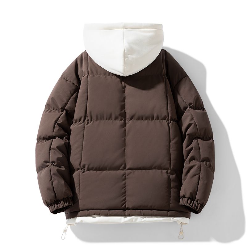 Veste épaisse pour homme pour l'hiver, veste matelassée en coton à capuche, parka coupe-vent ample et tendance_voghion.com