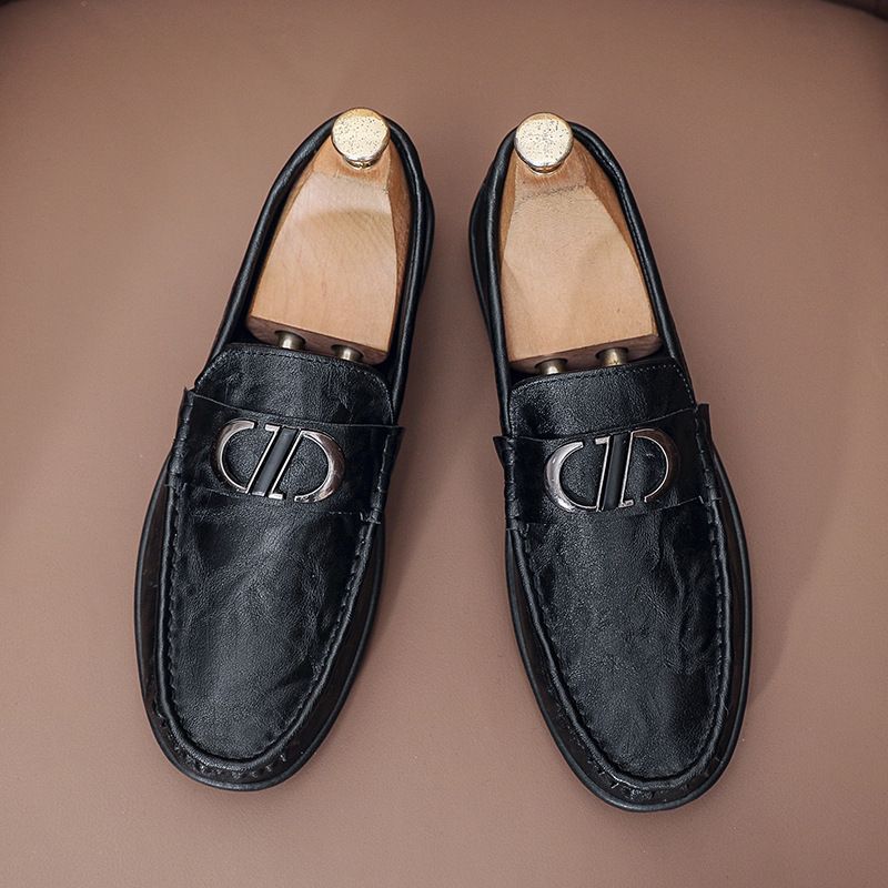 Moški novi poletni udobni, zračni, z mehkim podplatom iz usnja, vsestranski klasični poslovni slog moških čevljev z fižolom_voghion.com