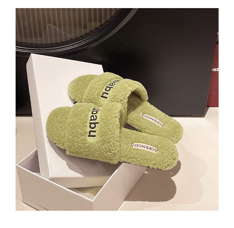 Flauschigen Für Frauen 2025 Herbst Winter Neue Stil Outdoor Dicke Sohle Fleece Indoor Hause Warme Baumwolle Hausschuhe_voghion.com