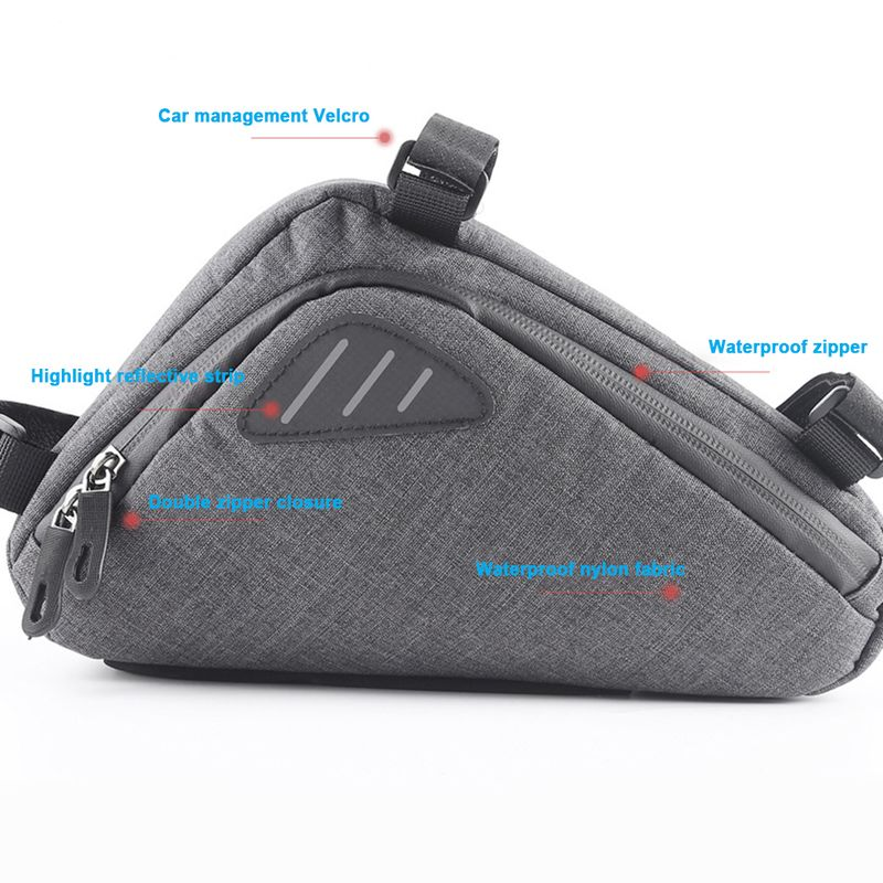 Lihao Reise-wasserdichte Fahrrad-Vorderrohrrahmentasche, Fahrradtasche, Fahrradzubehör, Grau_voghion.com
