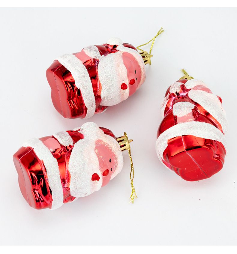 Ciondolo albero di Natale Babbo Natale dipinto con luce decorazione natalizia fai da te regalo scena layout_voghion.com