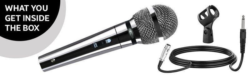 5 CORE Microphone Dynamic Vocal Handheld Mic Cardioid Unidirectional Microfono W On Off Switch + XLR Audio Cable For Singing Karaoke Public Speaking & Parties - PM 111 CH_voghion.com