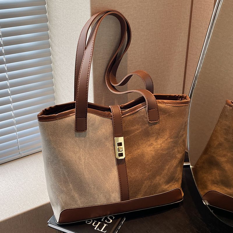 Trendy Color-Block For Women 2024 New Handbags High-End Shoulder Bags Large Capacity_voghion.com