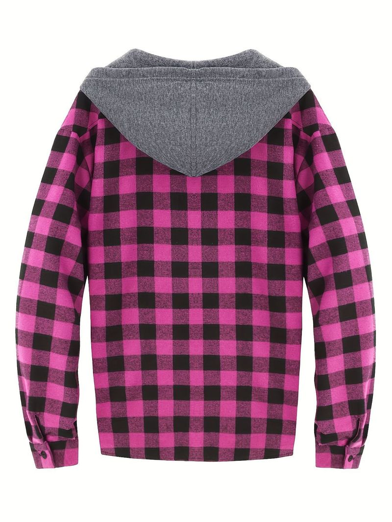 Felpa con cappuccio in flanella a quadri, tendenza moda newyorkese da uomo_voghion.com
