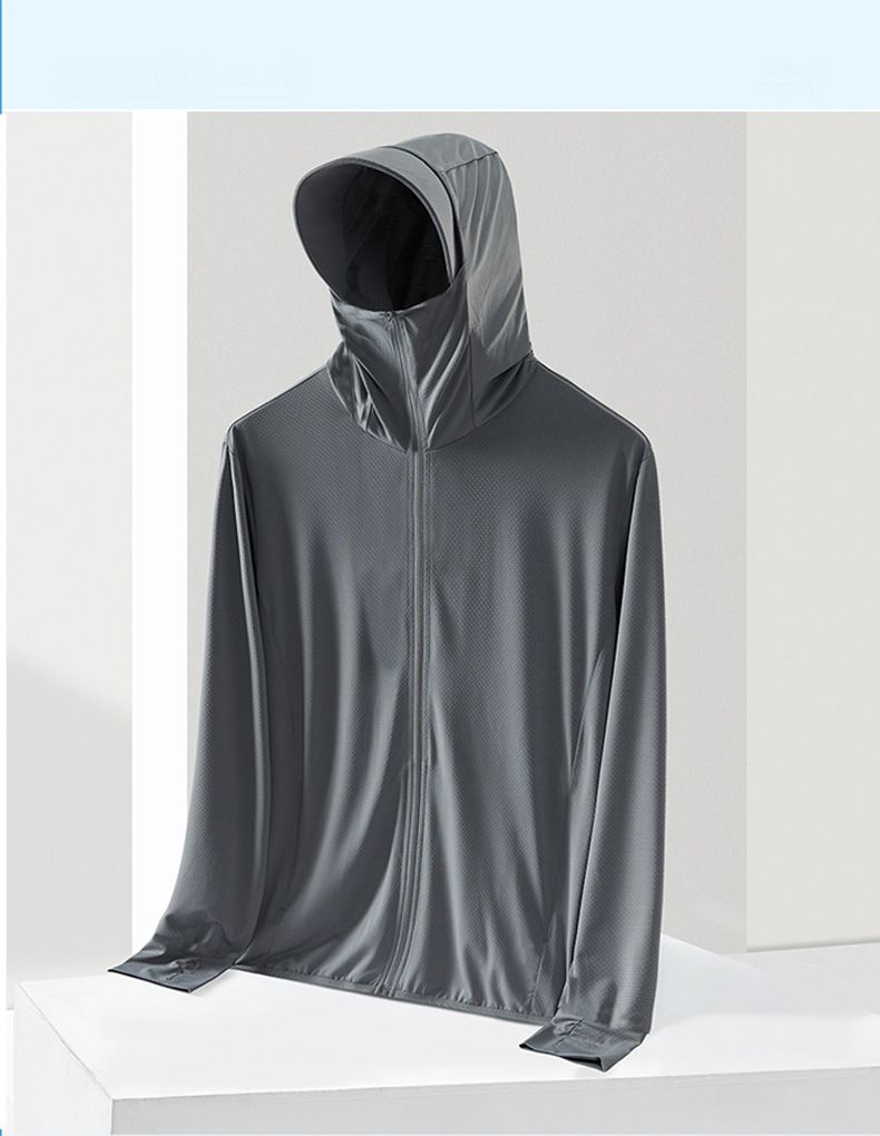 Herrenbekleidung Sonnenschutzkleidung Herren Neue Sommer Dünne Eisseide Atmungsaktive Sonnenschutzkleidung Herren Outdoor Angeln Dünne Krempe Jacke_voghion.com