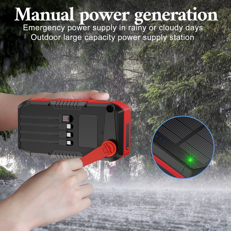 Bestseller: Multifunktionale Outdoor-Solarbank mit integriertem Kabel, hoher Kapazität von 66800 mAh und Handkurbelantrieb_voghion.com