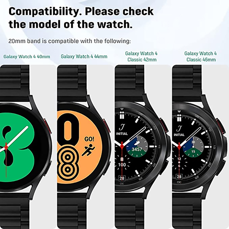 Curea metalică de 20 mm și 22 mm pentru Samsung Galaxy Watch 5/4 40 mm, brățară din oțel inoxidabil, Galaxy Watch 4 Classic 46 42 mm/5 Pro 45 mm_voghion.com
