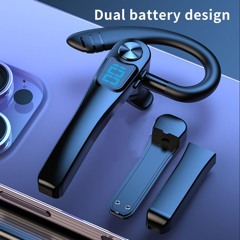 130mAh Noise Canceling LED Music Stereo Digital Wireless Display 1Pc Play V5.2 Bluetooth-compatible Earphone with Mic_voghion.com