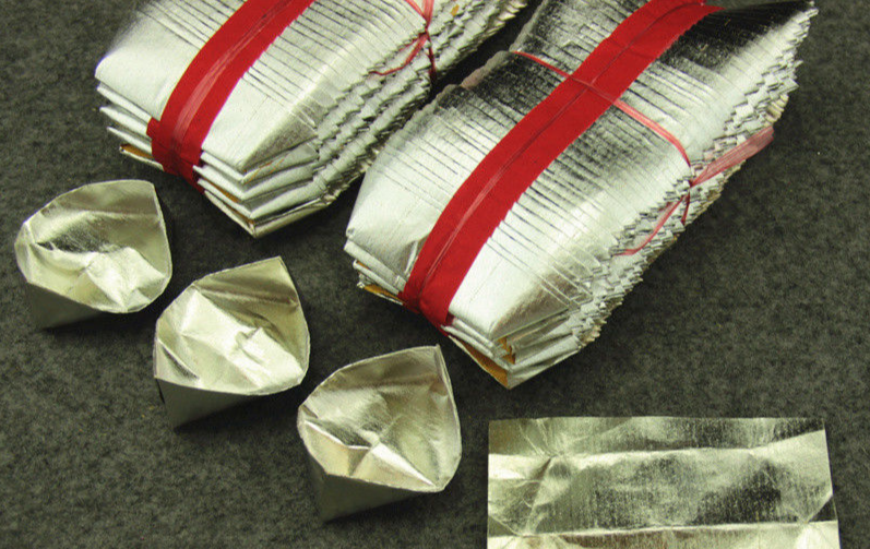 Premium Ingots Approximately 400 Pieces/Bag Purely Handmade Folded Shanghai Backside Yellow Uncoated Silver Foil Burning_voghion.com