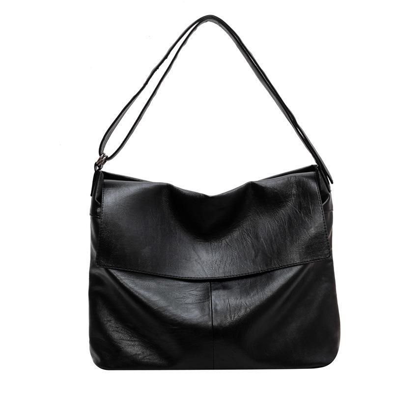 Borsa a tracolla da donna, casual, semplice, in morbida pelle, grande capacità_voghion.com
