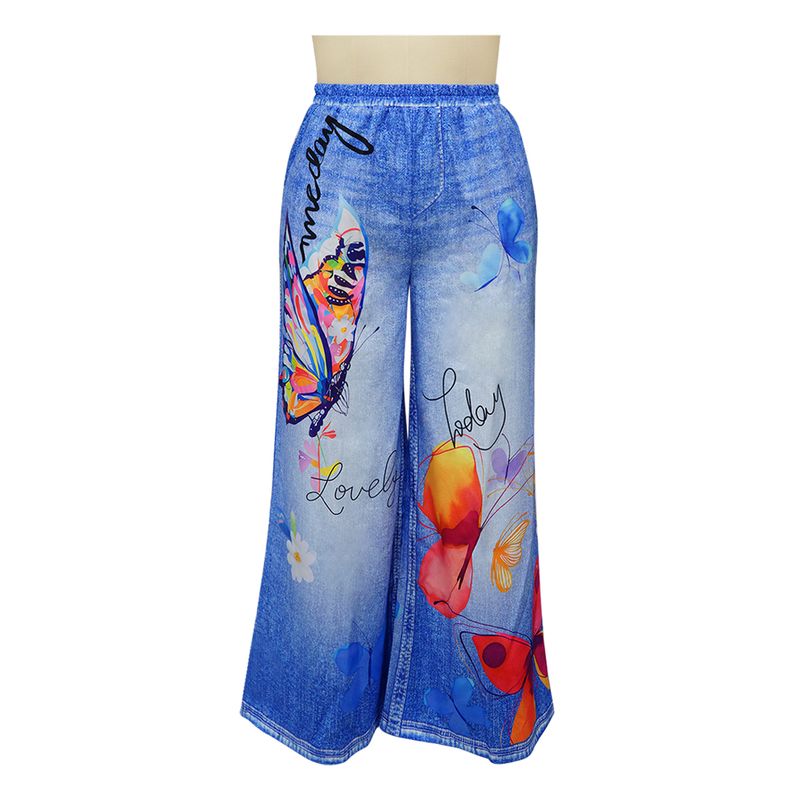 Women's Printed Flowy Palazzo Pants – Lightweight Polyester Wide-Leg Trousers With Elastic Waist, Bohemian & Street Style For Europe & US Market_voghion.com