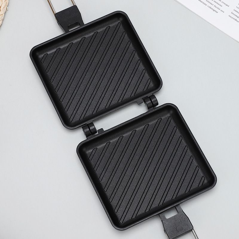 Dedicated Outdoor Detachable Sandwich Baking Pan Double Sided Non Stick Baking Pan Gas Universal Bread Frying Pan Mold_voghion.com