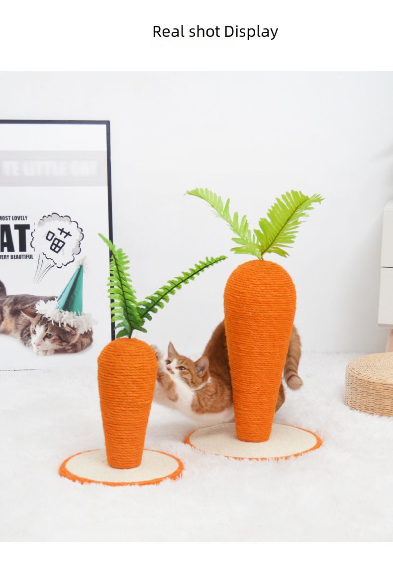 Cat Climbing Rack Cat Scratching Board Cat Scratching Column Cat Toy Pet Cat Sisal Large Carrot Pet Supplies Wholesale_voghion.com