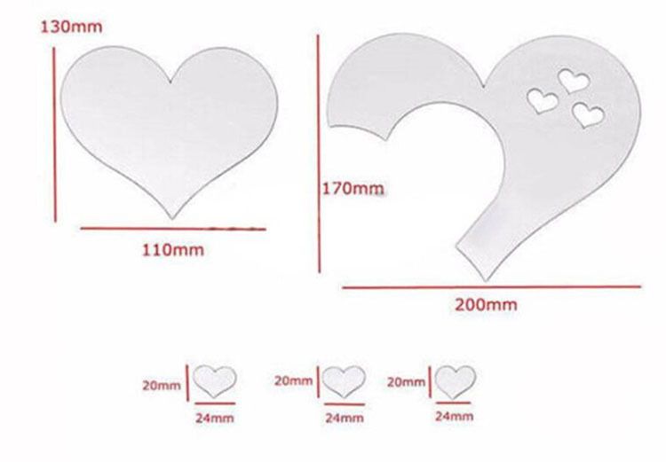 Home acrylic 3D self-adhesive Love mirror sticker DIY decorative painting background wall_voghion.com