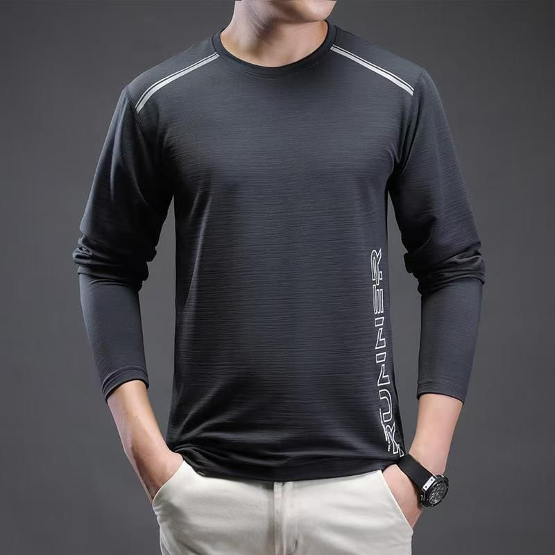Long sleeved T-shirt for leisure, sports, fitness, high elasticity, quick drying top_voghion.com