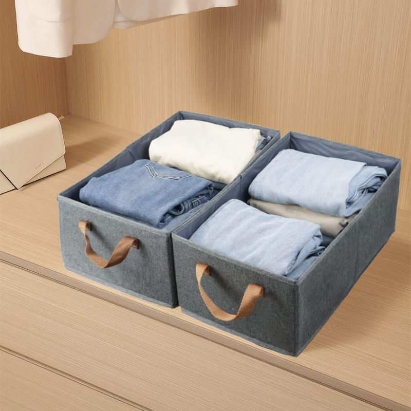 Caja de almacenamiento de gran capacidad, armario, caja de almacenamiento plegable para organizar ropa, sábanas, juguetes, libros, estantería, cesta de almacenamiento._voghion.com