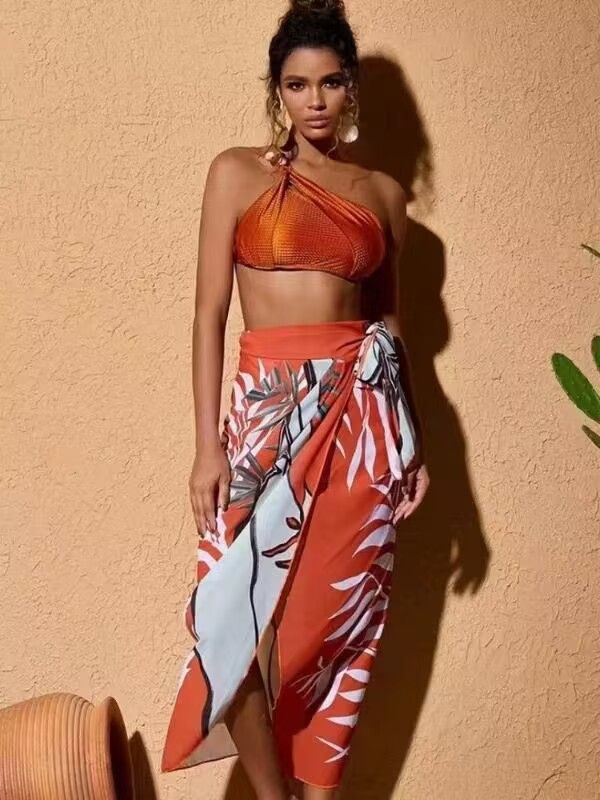 Maillot de bain français en maille, jupe ajourée, Sexy, pour femmes, nouvelle collection 2024_voghion.com