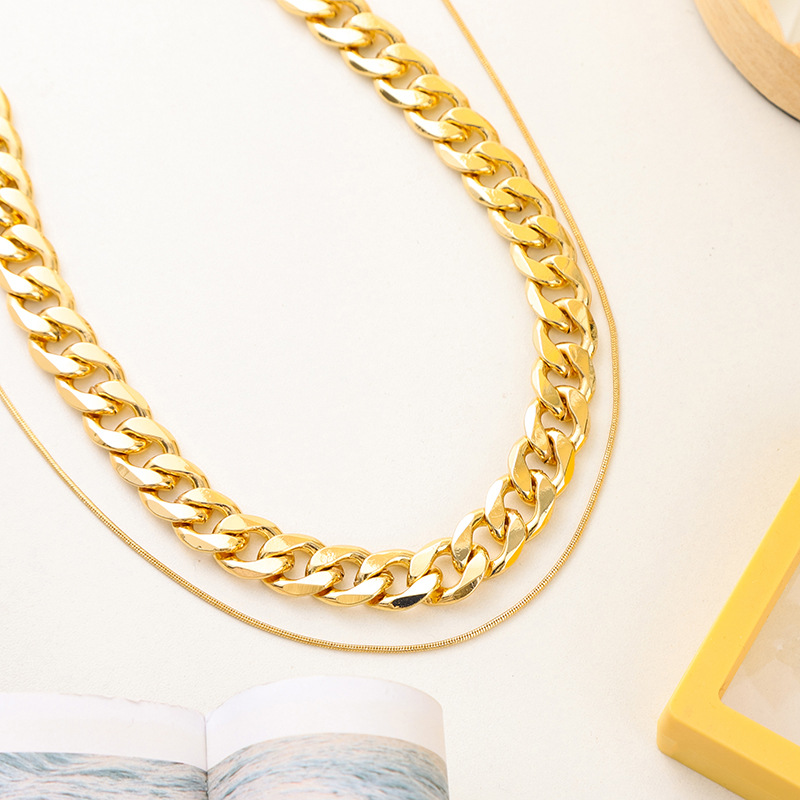 Creative Bar Cuban Big Gold Chain Hip Hop Men's Necklace_voghion.com