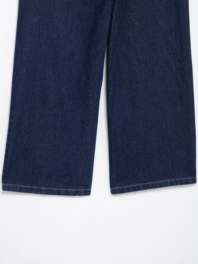 Abbigliamento da donna, cintura, giacca con risvolto, pantaloni a gamba larga in denim_voghion.com