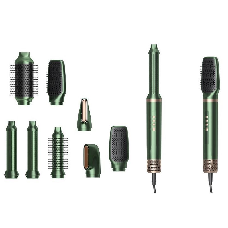 Nouveau peigne à air chaud haute vitesse cinq en un sèche-cheveux à ions négatifs peigne de coiffure pour soins capillaires rouleau droit double usage multifonction_voghion.com