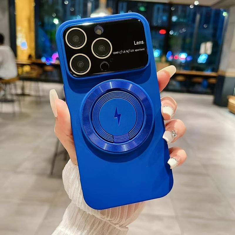 Large View Window Lens Film Magnetic Suction Car Mount Bracket TPU Mobile Phone Case For Series_voghion.com