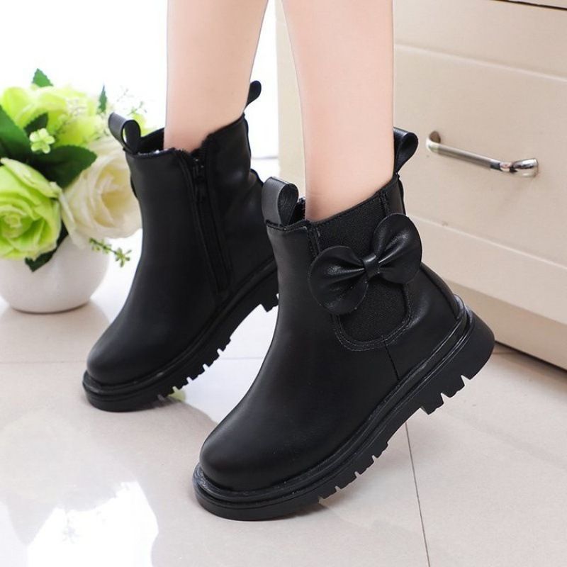 Stivali da bambina autunno inverno per bambini più grandi, resistenti all'usura e caldi, stivali bassi unisex Martin, taglie 26-36_voghion.com