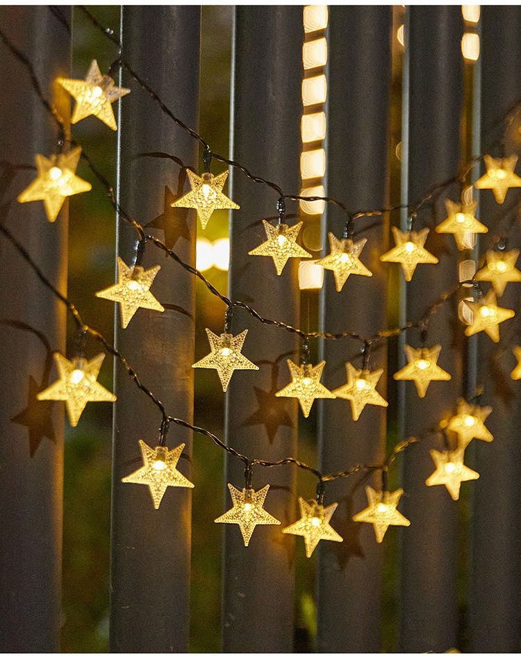 Guirnalda de luces LED solares: luces decorativas impermeables para exteriores, para jardín, patio y camping (5 m/7 m/12 m/22 m, blanco cálido)_voghion.com