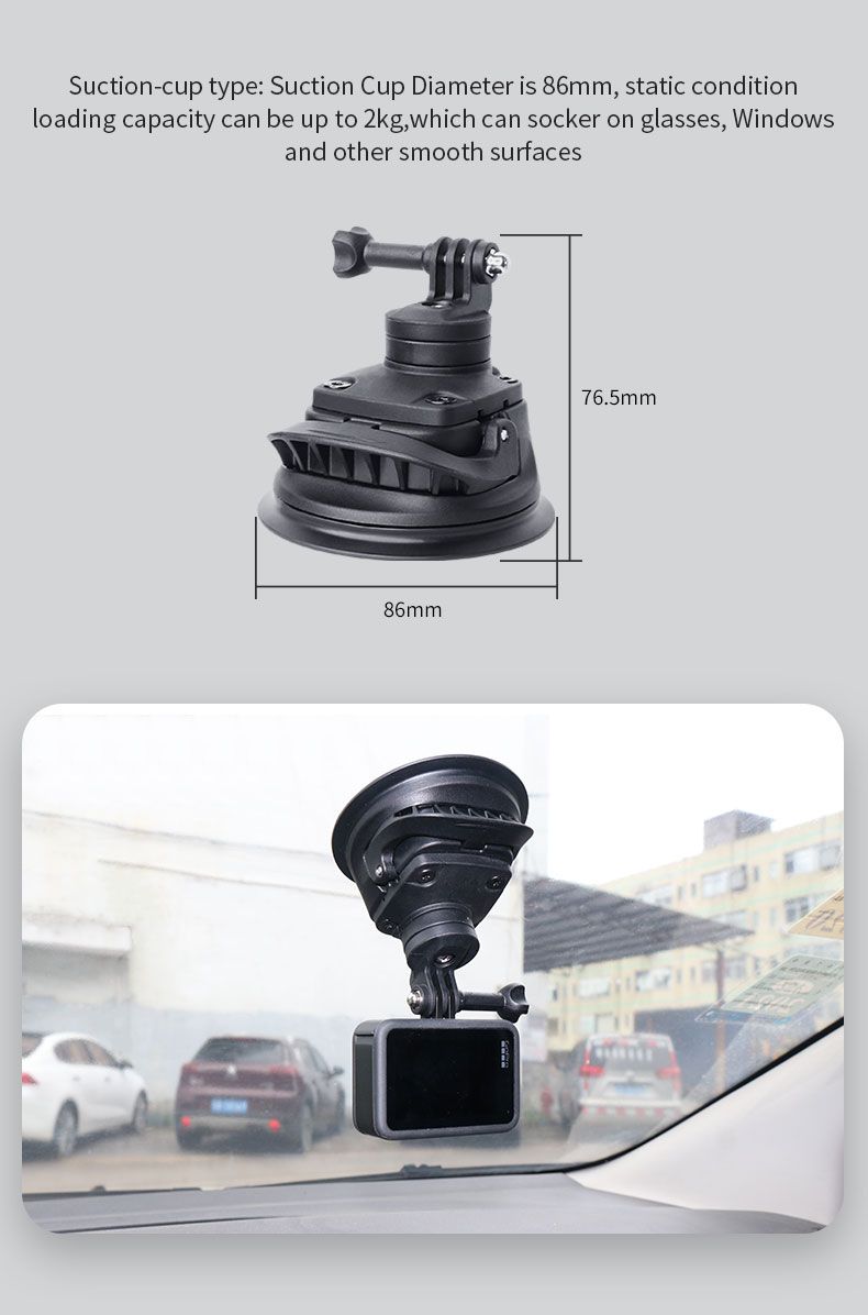 Quick installation suction cup mount compatible for GoPro vacuum adsorption fiess recording shooting action camera_voghion.com