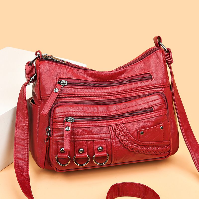 Borsa a tracolla singola alla moda da donna in pelle lavabile per mamme di mezza età e anziane del 2025_voghion.com