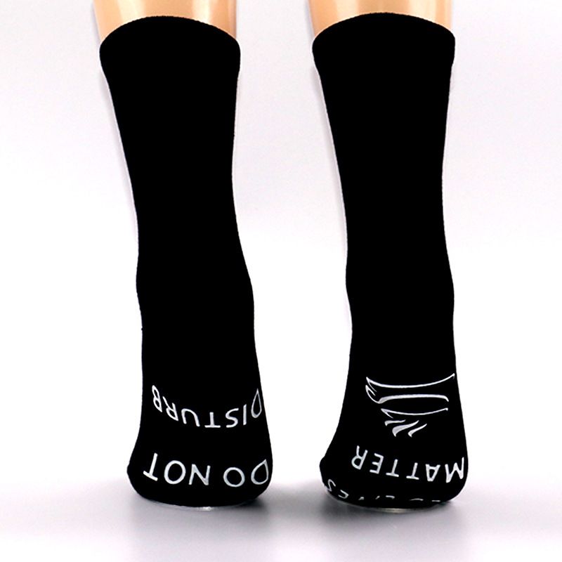Calzini tubolari in cotone, calzini creativi, lettere suola, calzini adesivi antiscivolo, calzini casual_voghion.com
