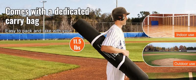 VEVOR 5x5 Ft Baseball Softball Practice Net, Portable Baseball Training Net For Hitting Batting Catching Pitching, Backstop Baseball Equipment With Bow Frame, Carry Bag, Strike Zone, Ball, Batting Tee_voghion.com