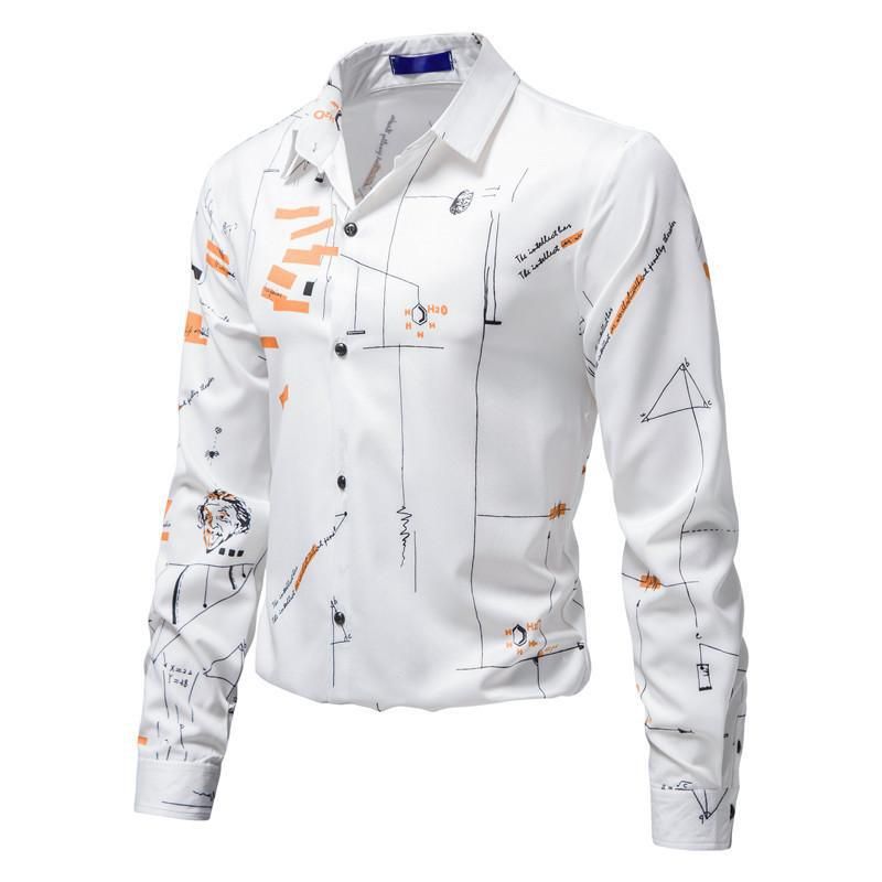 Sommer dünnes Herrenhemd lockeres britisches Business-Casual-Ruffian-Trend-Druckmuster langärmeliges Hemd zum Außentragen_voghion.com
