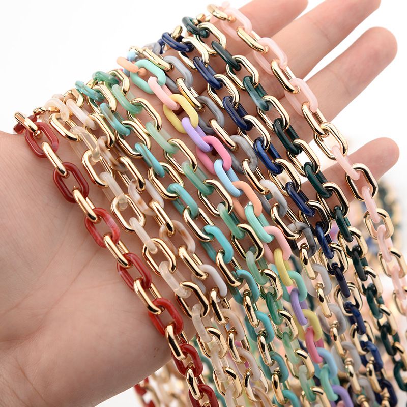 Collana in acrilico con cerchio liscio versatile INS, moda fai da te, catena per maschera staccabile, accessori per gioielli_voghion.com