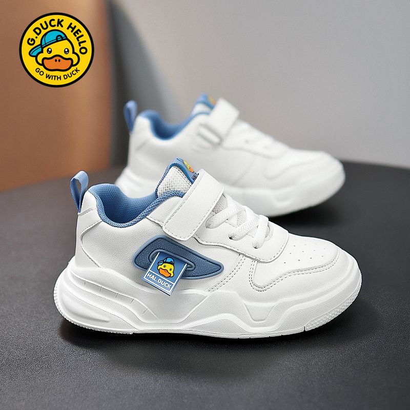 Little Yellow Duck - Scarpe da ginnastica per bambini, da uomo, in pelle, impermeabili, per studenti del campus, bianche, sportive_voghion.com