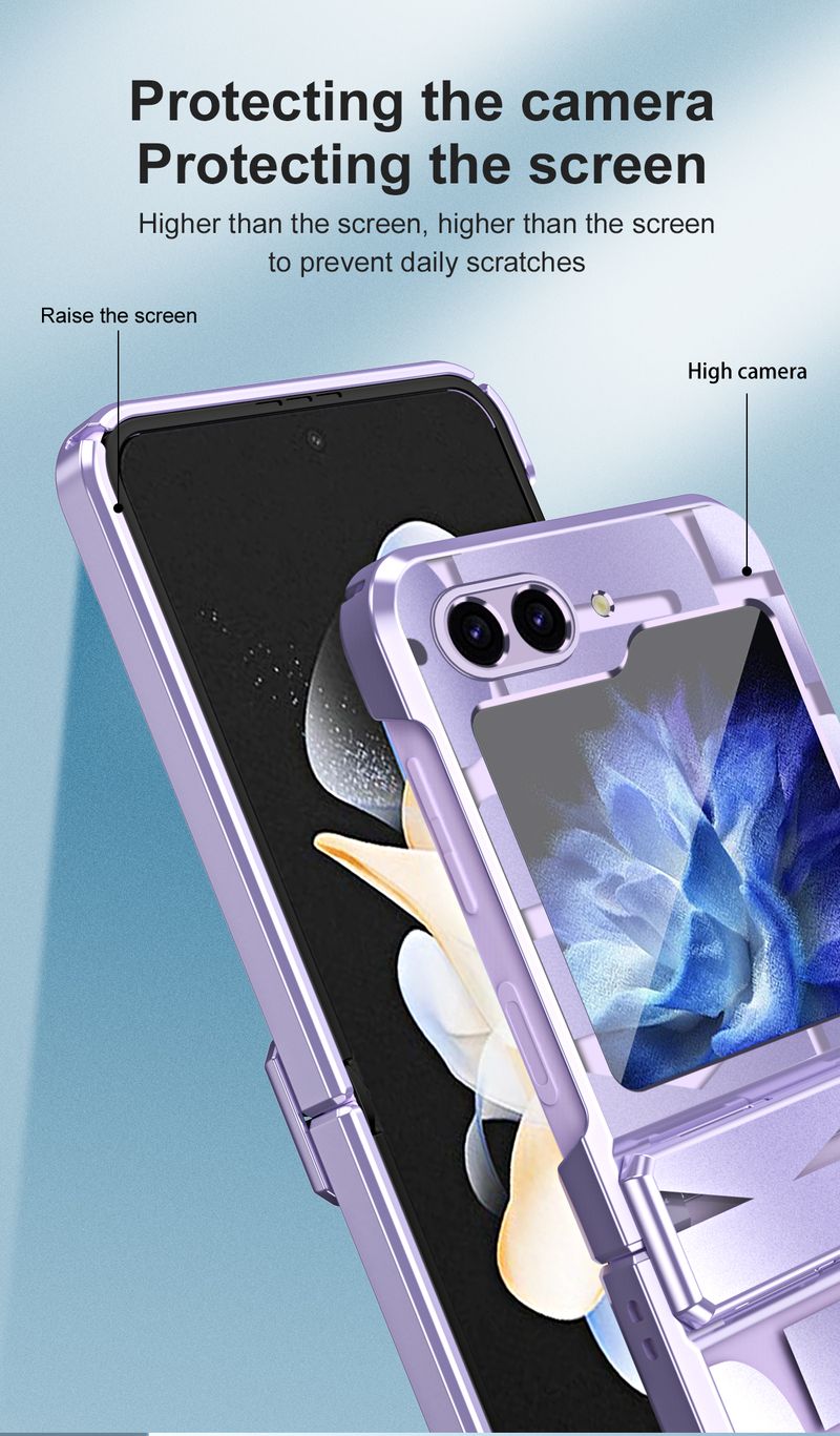 Galvaniseren Transparante Telefoonhoes voor Samsung Galaxy Z Flip 6 5 4 3 Flip6 Flip5 Flip4 Flip3 Scharnierbescherming_voghion.com