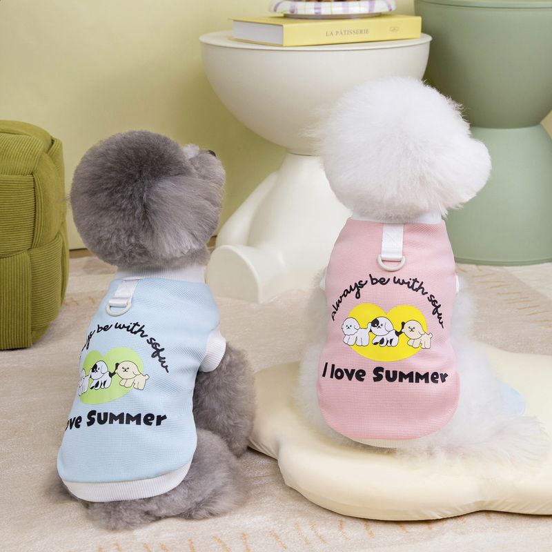 Vêtements pour chien Printemps Été Bichon Teddy Pet Gilet Sangle 25 Trois Chiots Imprimer T_voghion.com