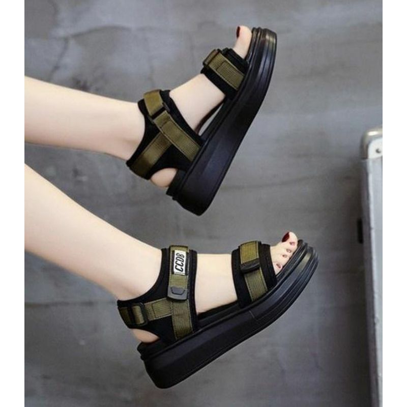 Sports Sandals Women 2024 Summer New Red Pine Cake Thick Platform Flat Pregnant Women Soft Soled Beach Shoes_voghion.com